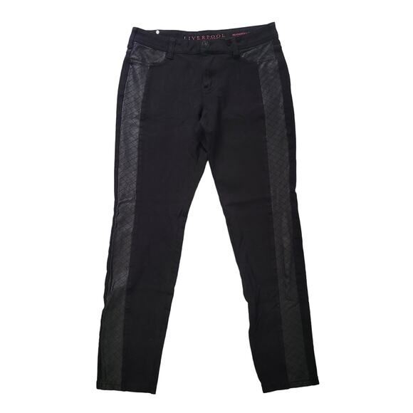 Liverpool Size 8/29 Madonna Legging Faux Leather Side-Stripe Stretchy Mid-Rise - Picture 1 of 9